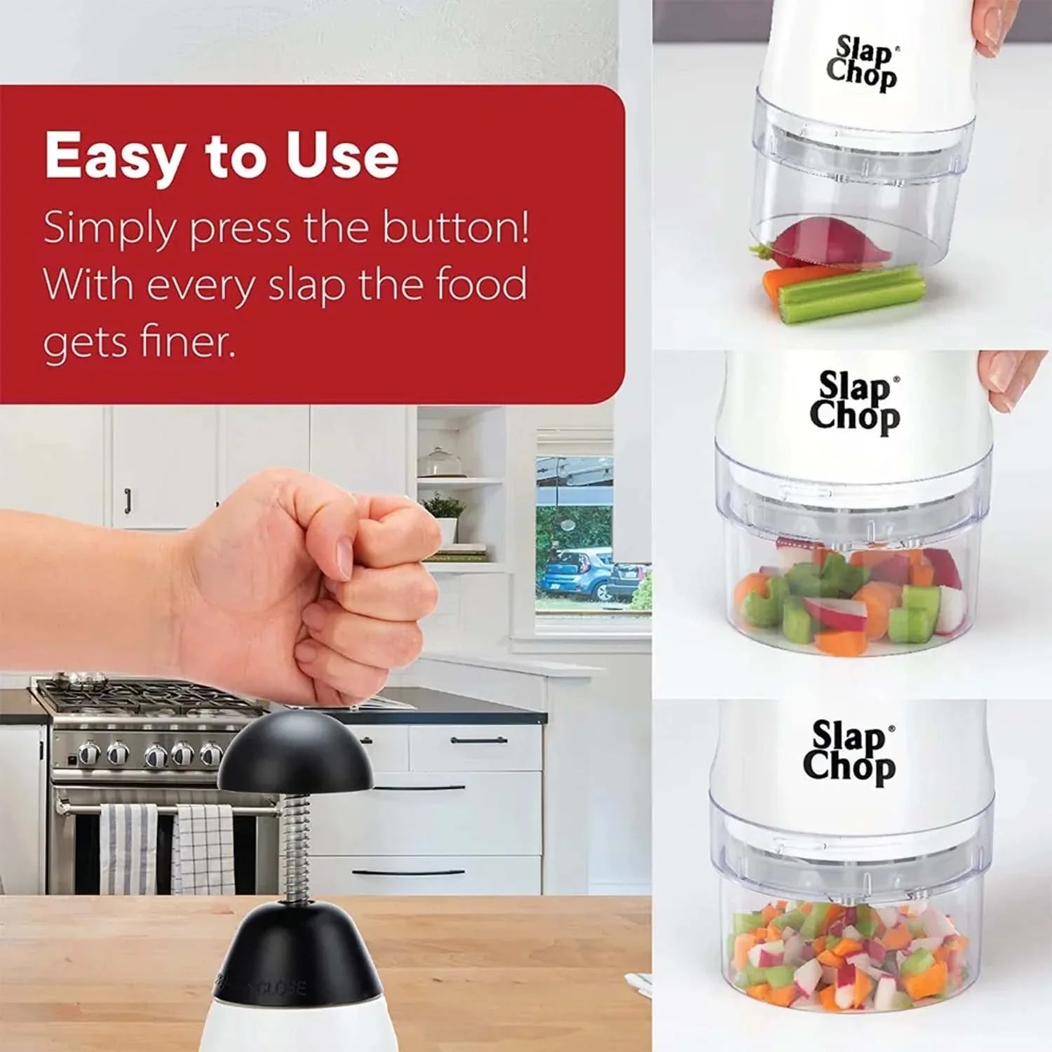 Slap Chop Hand Press Vegetable Fruit Chopper (1 Pc) - Zidbik
