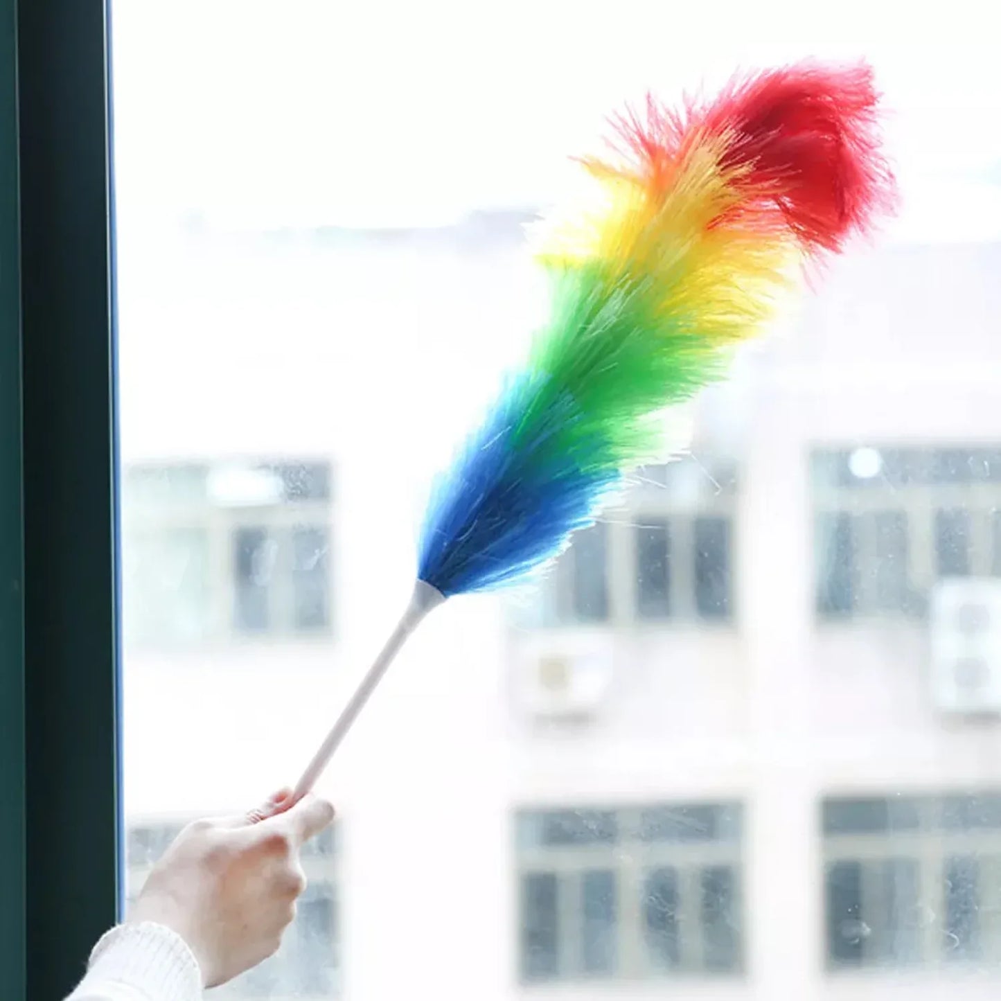 6321 Colorful Feather Duster Microfiber Duster For Cleaning Dusting Stick Dusting Brush - Zidbik