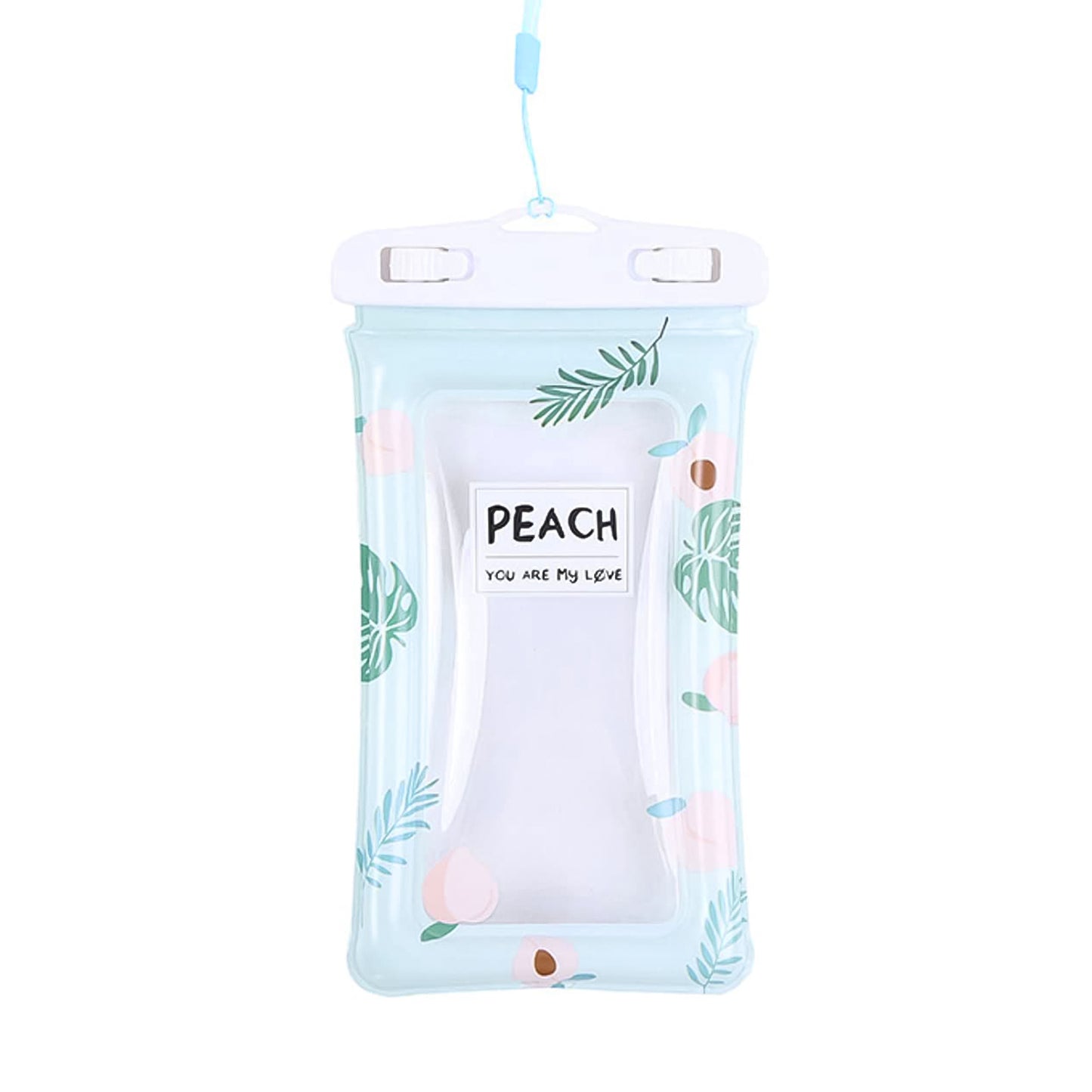 Waterproof Peach Transparent Mobile Pouch With Neck Strap (1 Pc) - Zidbik