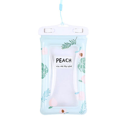 Waterproof Peach Transparent Mobile Pouch With Neck Strap (1 Pc) - Zidbik
