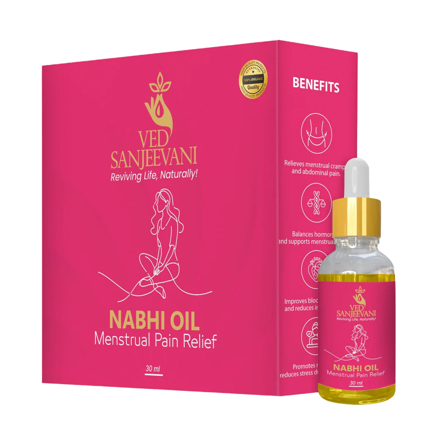 Ved Sanjeevani Nabhi Oil For Menstrual Pain Relief (30ml  1 Pc) - Zidbik