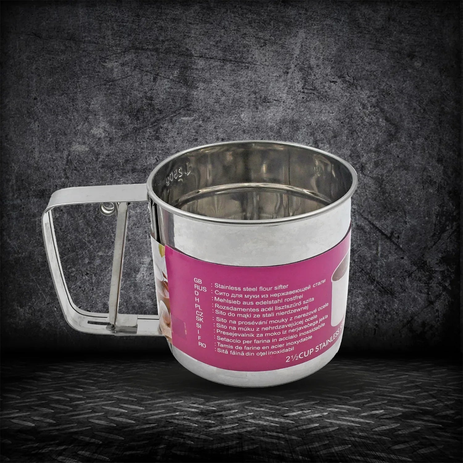 7021 Flour Sifter Stainless Steel Shaker Creation Baking Stainless Steel Shaker Sieve Cup Manual Flour Sifter With Measuring Scale Mark Flour Sifter Flour Sieve Multipurpose Handheld For Hotel For Kitchen Home - Zidbik
