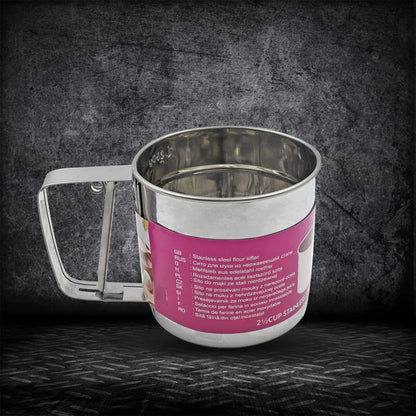 7021 Flour Sifter Stainless Steel Shaker Creation Baking Stainless Steel Shaker Sieve Cup Manual Flour Sifter With Measuring Scale Mark Flour Sifter Flour Sieve Multipurpose Handheld For Hotel For Kitchen Home - Zidbik