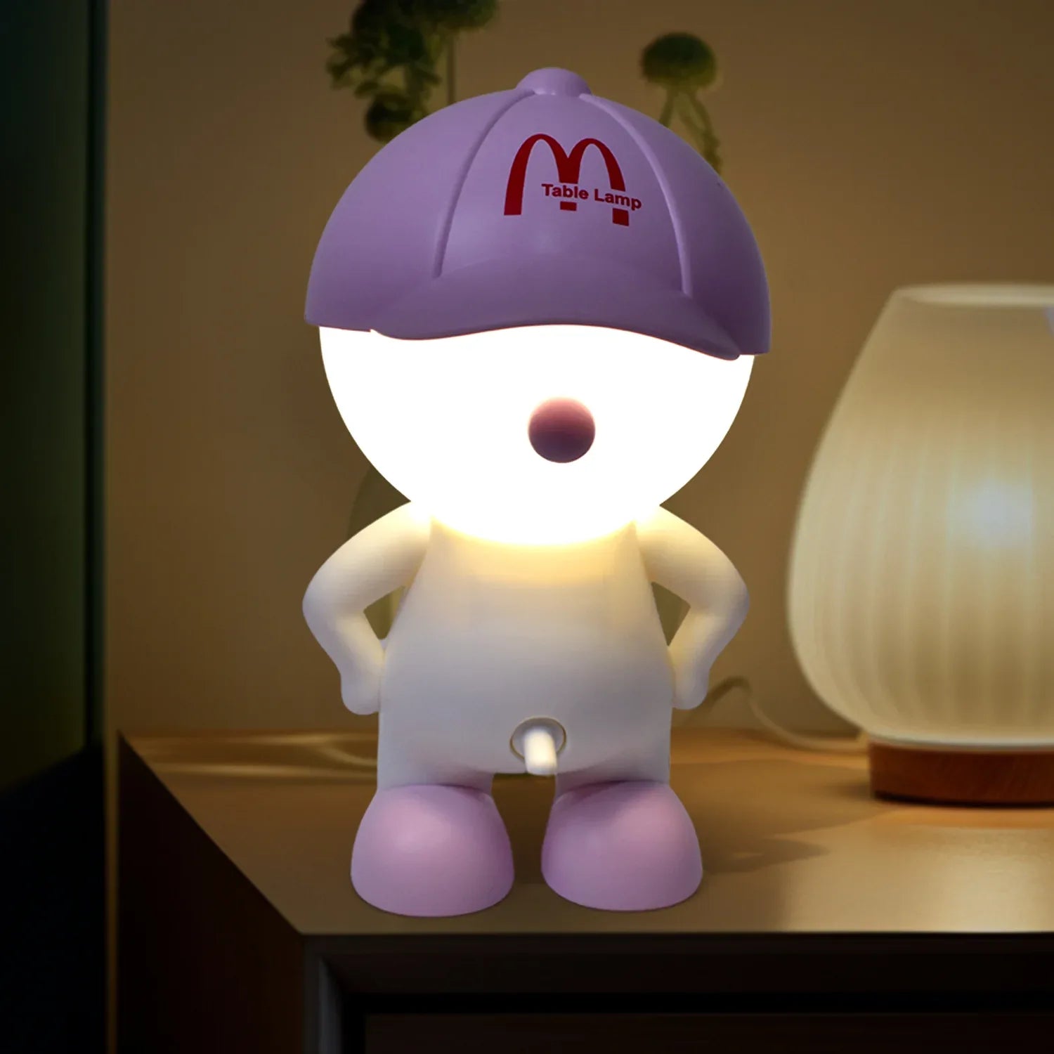 Cute Lovely Cartoon Design Led Desk Night Light With Plastic Head Cap (1 Pc) - Zidbik