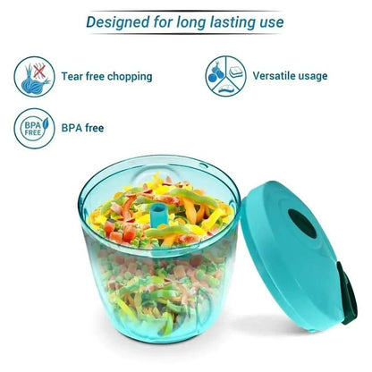 0065b Manual Stainless Steel Compact Extra Sharp Hand Held Vegetable Chopperslicer With 5 Blades (750 Ml) - Zidbik