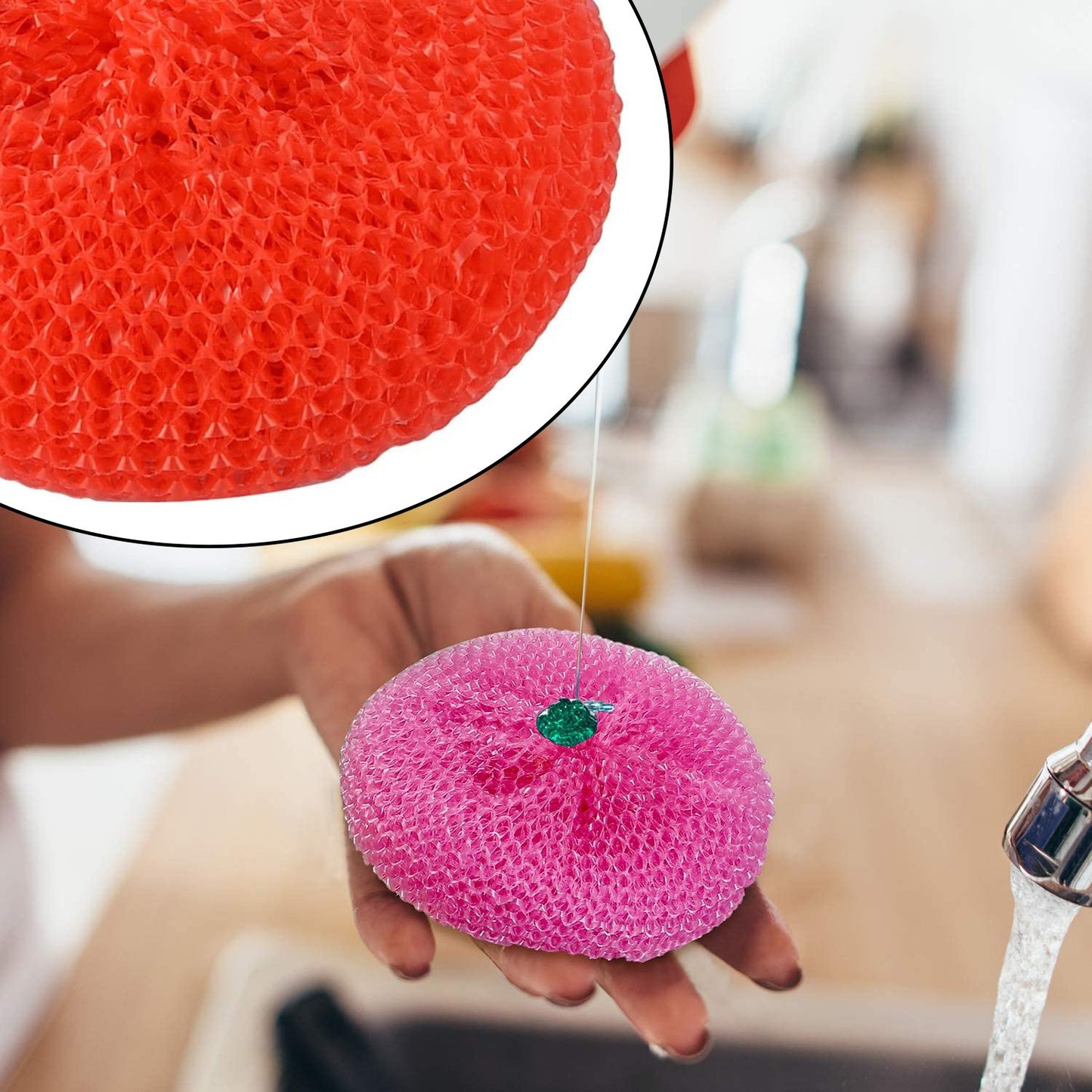 2594a Plastic Scrubber Round Nylon Scrubbers (12pcs Set) - Zidbik