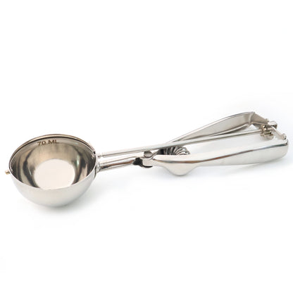 Premium Stainless Steel Ice Cream Scoop With Trigger Release Approx 70 Ml Capacity - Zidbik
