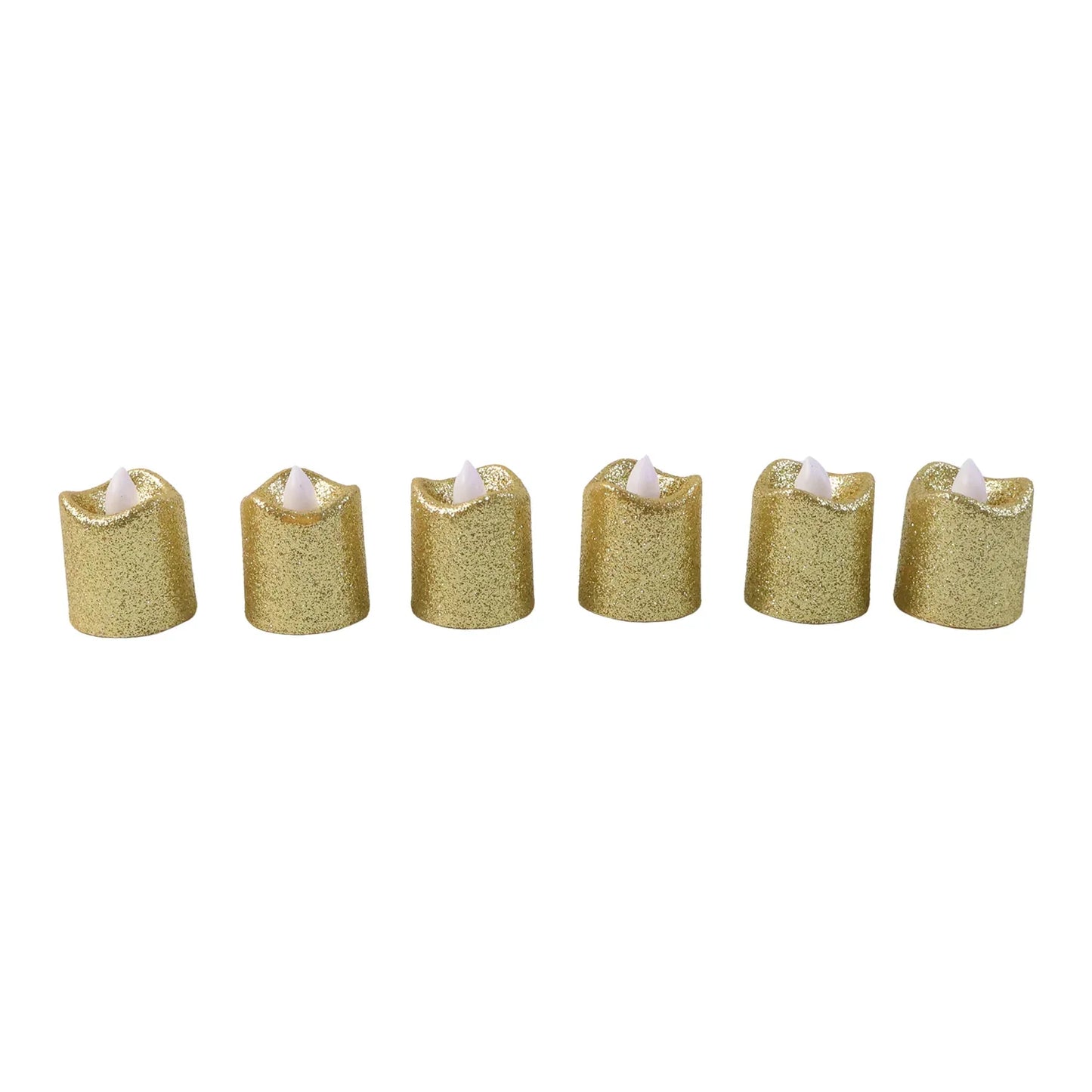 Christmas Premium Glitter Led Tealight Candles Flameless Decorative Lights (24 Pc Set) - Zidbik