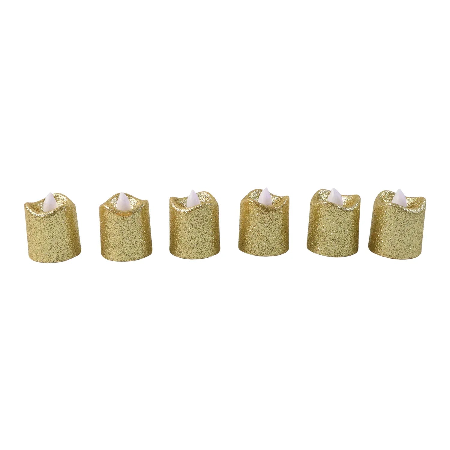 Christmas Premium Glitter Led Tealight Candles Flameless Decorative Lights (24 Pc Set) - Zidbik