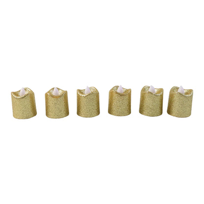 Christmas Premium Glitter Led Tealight Candles Flameless Decorative Lights (24 Pc Set) - Zidbik