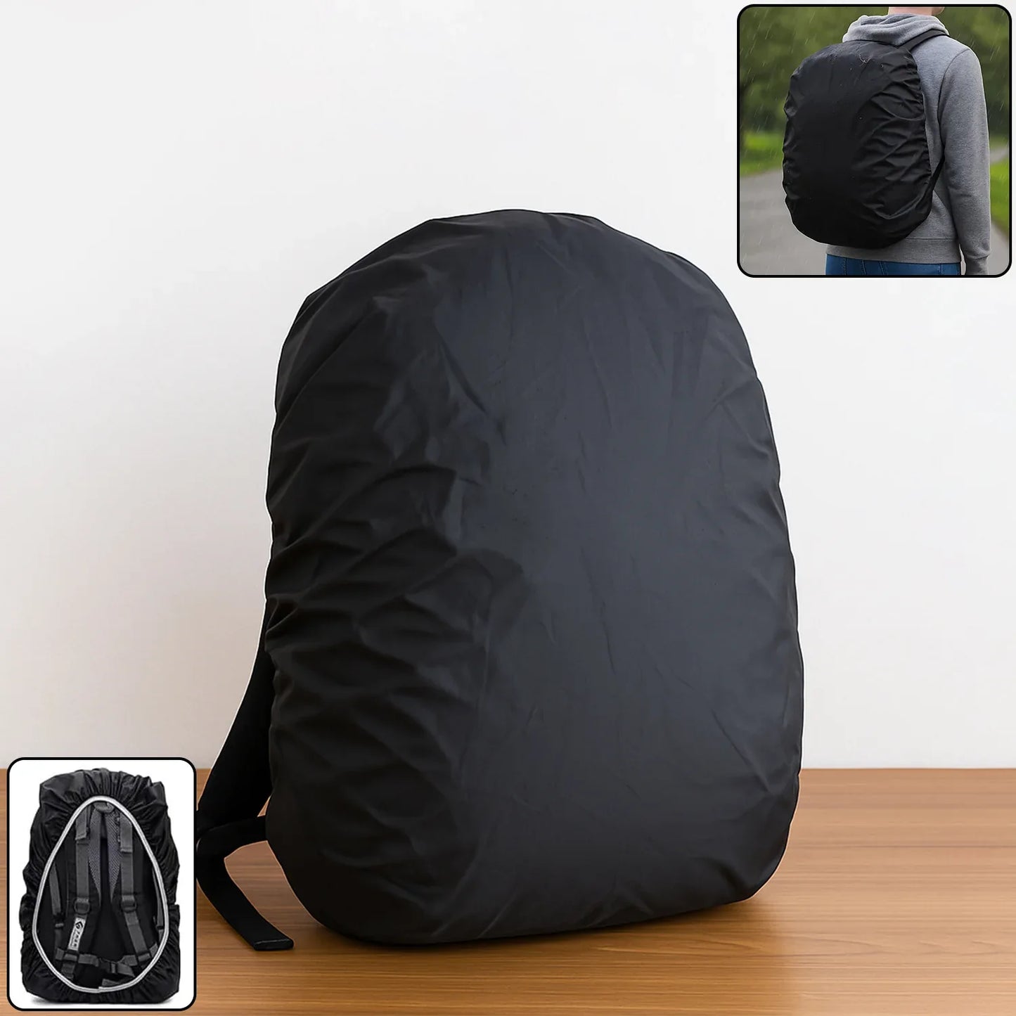 4100 Heavy Waterproof Nylon Rain Coverdust Cover - Elastic Adjustable For Laptop Bags And Backpacks School Bag Waterproof Cover Dust Proof Backpack Laptop Bag Cover (1pc) - Zidbik
