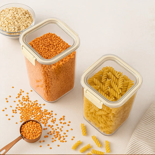 Apex Press N Lock Airtight Kitchen Storage Container Set (2pc1400ml) Approx - Zidbik
