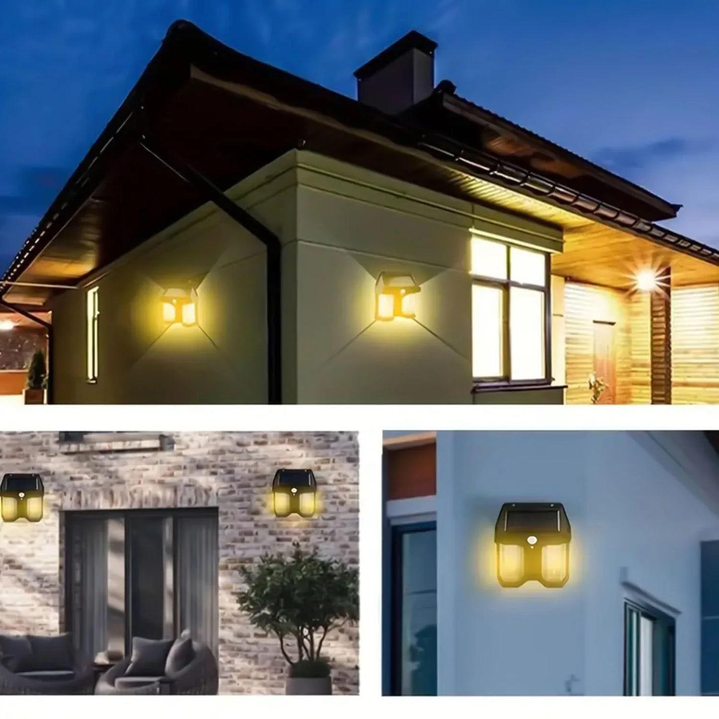 12585 Outdoor Solar Wall Lamp Outdoor Waterproof High Quality Lamp Induction Garden Lamp Garden Villa Night Lamp Double Lamp Light (1 Pc) - Zidbik