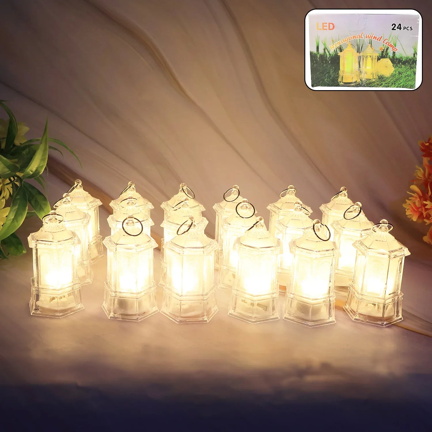 Set Of 24 Led Decorative Lantern Lights Candle - Zidbik