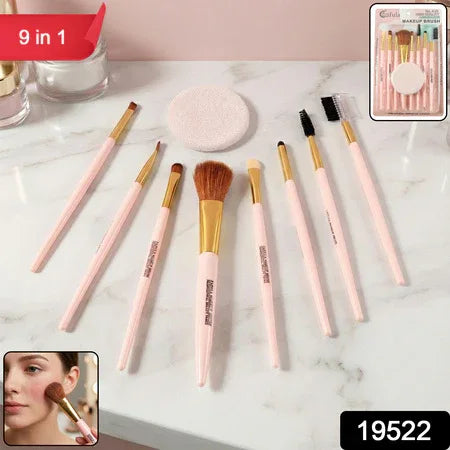 9-in-1 Professional Makeup Brush Set (1 Set) - Zidbik