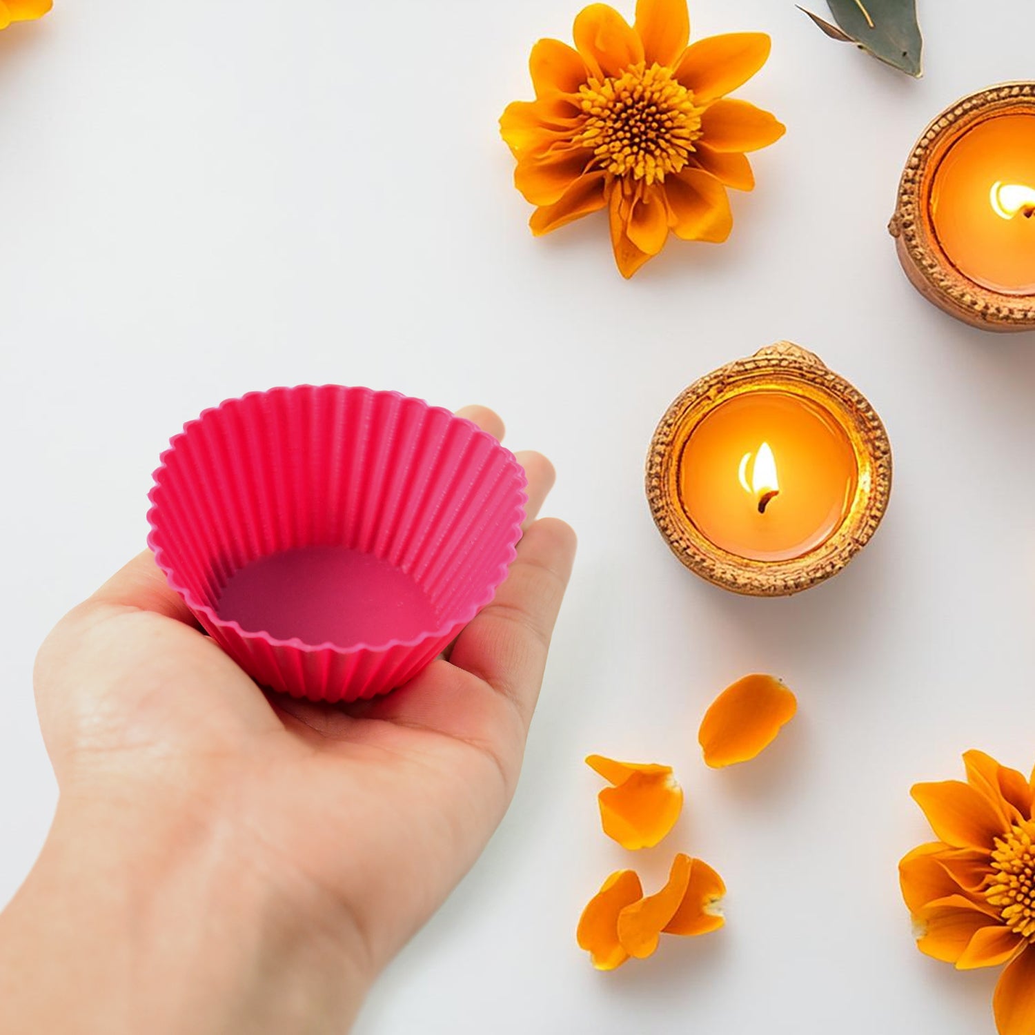 Silicone Cup Cake Mould (10 Pcs Set) - Zidbik