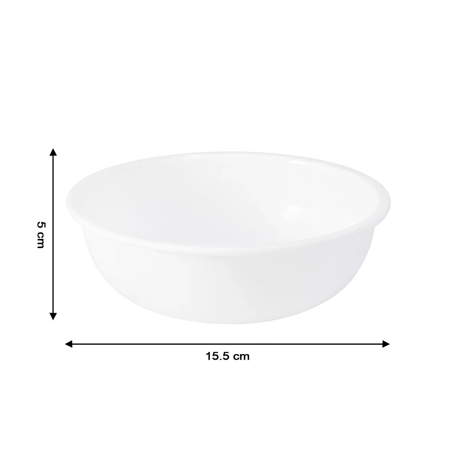 Plastic 6 Inch White Round Deep Serving Bowl (1 Pc) - Zidbik