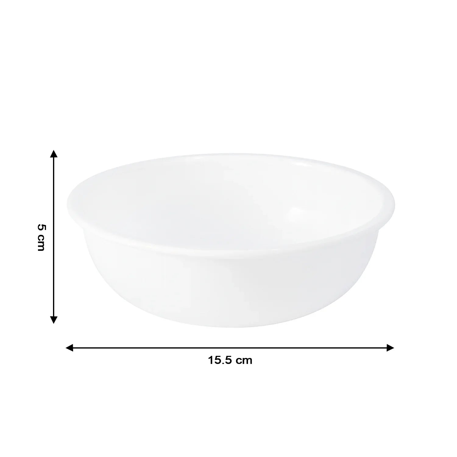 Plastic 6 Inch White Round Deep Serving Bowl (1 Pc) - Zidbik