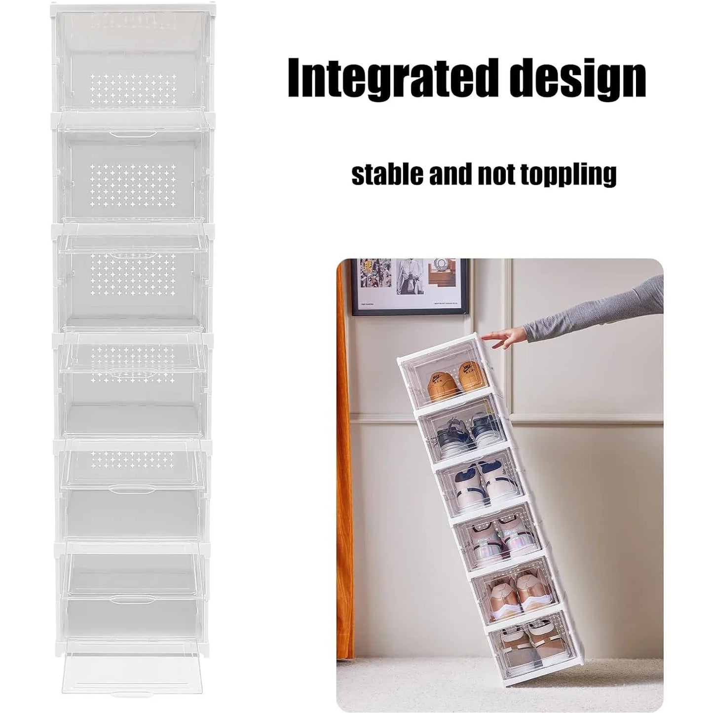 Stackable Multifunctional Storage For Clothes Foldable Drawer Shelf Basket Utility Cart Rack Storage Organizer Cart For Kitchen Pantry Closet Bedroom Bathroom Laundry (6 Layer 1 Pc) - Zidbik