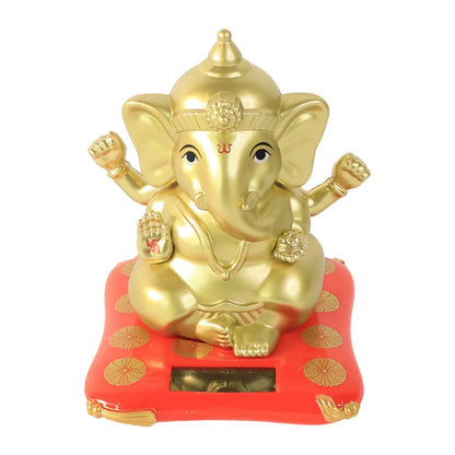 Decorative Religious Large Lord Ganesha Idol With Solar-powered Base (1 Pc) - Zidbik