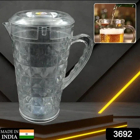 3692 Mocktail Pet Jug Plastic Jug With Lid Drinking Beverage Jag Transparent Tableware Reusable Bpa Free Plastic Water Jug For Home Use Perfect For Home Restaurants - Zidbik