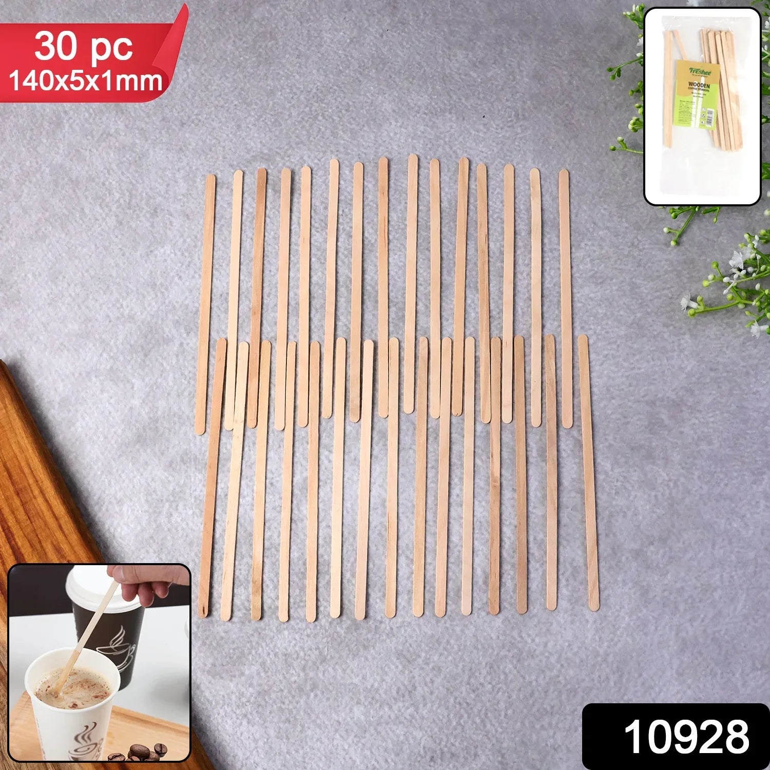 Freshee Wooden Coffee Stirrers 14051 Mm 30 Pcs Pack - Zidbik
