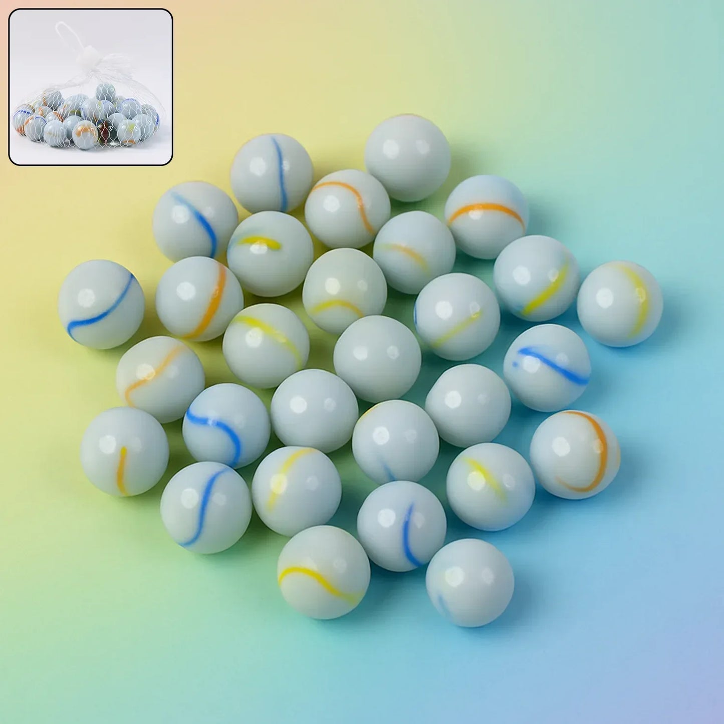 Classic Glass Marbles Pack Of Approx 30 Pc - Zidbik