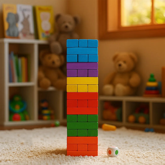 Wooden Stacking Tower Game - (54 Pc) - Zidbik