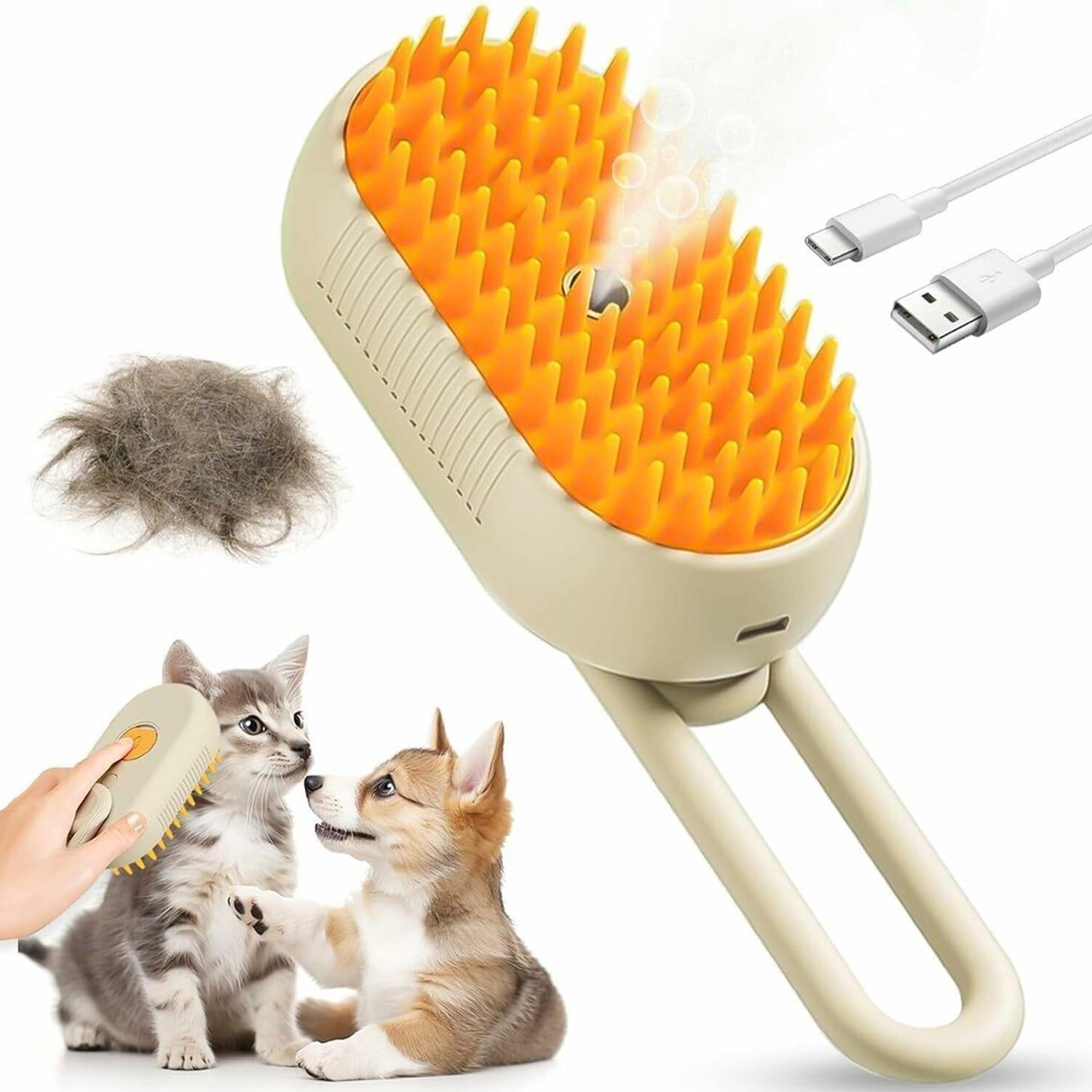 Electric Spray Handle Massage Brush Hair Removal Brush Steam (1 Pc) - Zidbik