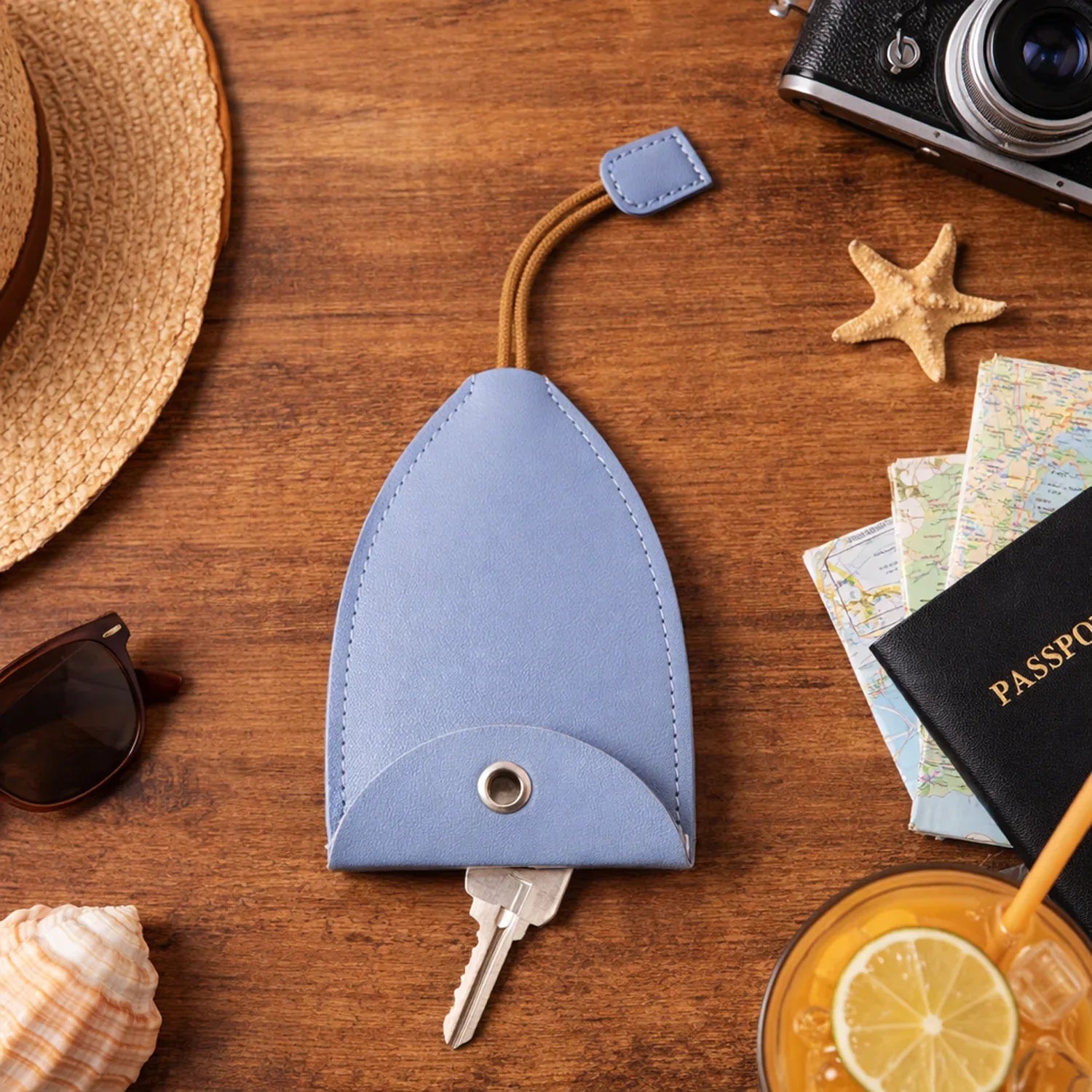 Compact Travel Keyholder Pouch With Wrist Strap (1 Pc) - Zidbik