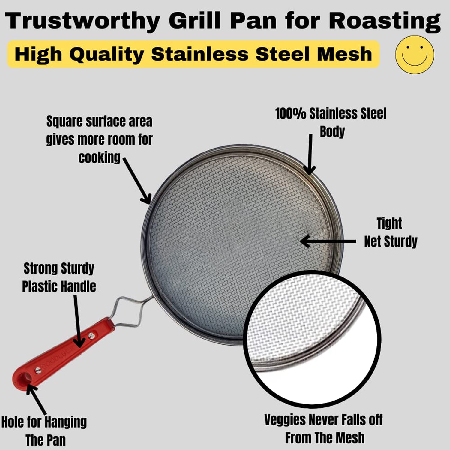 7119 Steel Roaster Grill Jali For Papad Tandoor  Chapati Roast Use ( 1 Pc ) - Zidbik