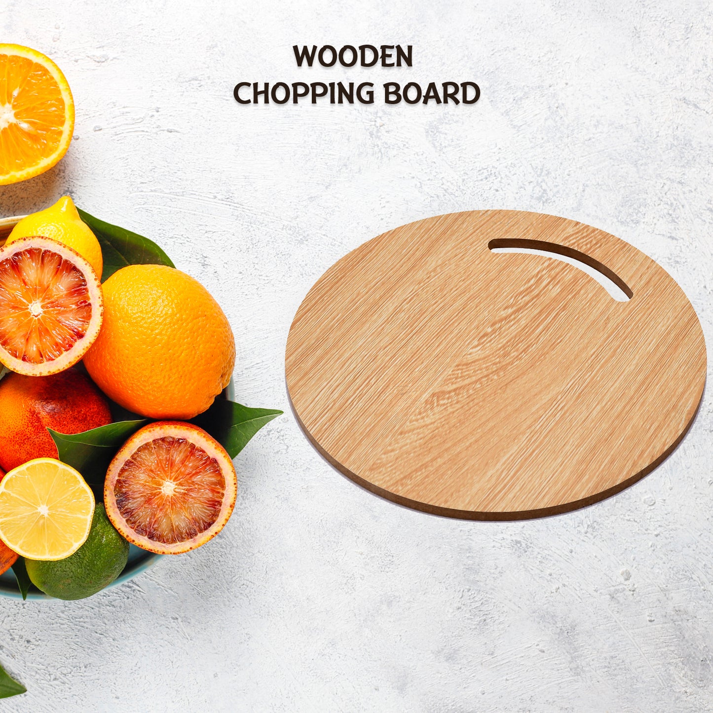 7123 Wooden Round Chopping Board  For Chopping Fruit  Vegetable - Zidbik