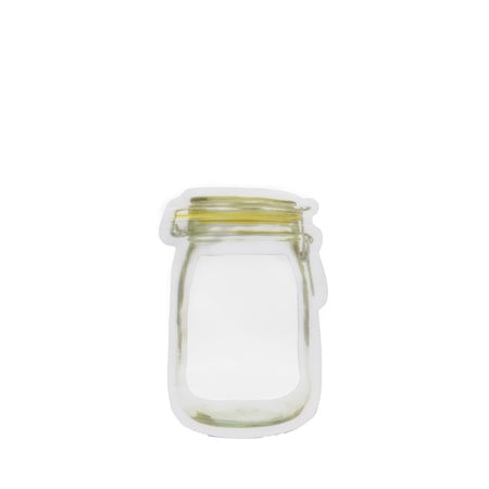 1073 Reusable Airtight Seal Plastic Food Storage Mason Jar Zipper (150ml) - Zidbik