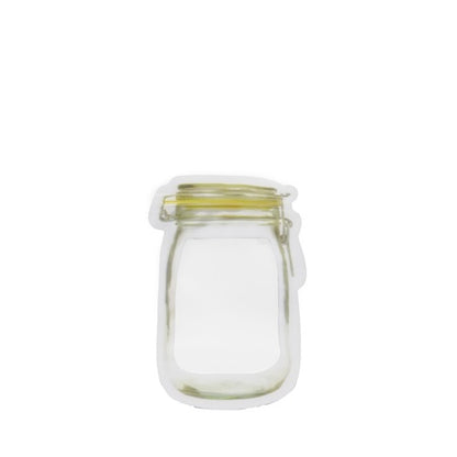 1073 Reusable Airtight Seal Plastic Food Storage Mason Jar Zipper (150ml) - Zidbik