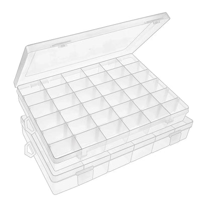 7673a 36 Grids Clear Plastic Organizer Jewelry Storage Box With Adjustable Dividers Transparent Organizer Box (1pc) - Zidbik