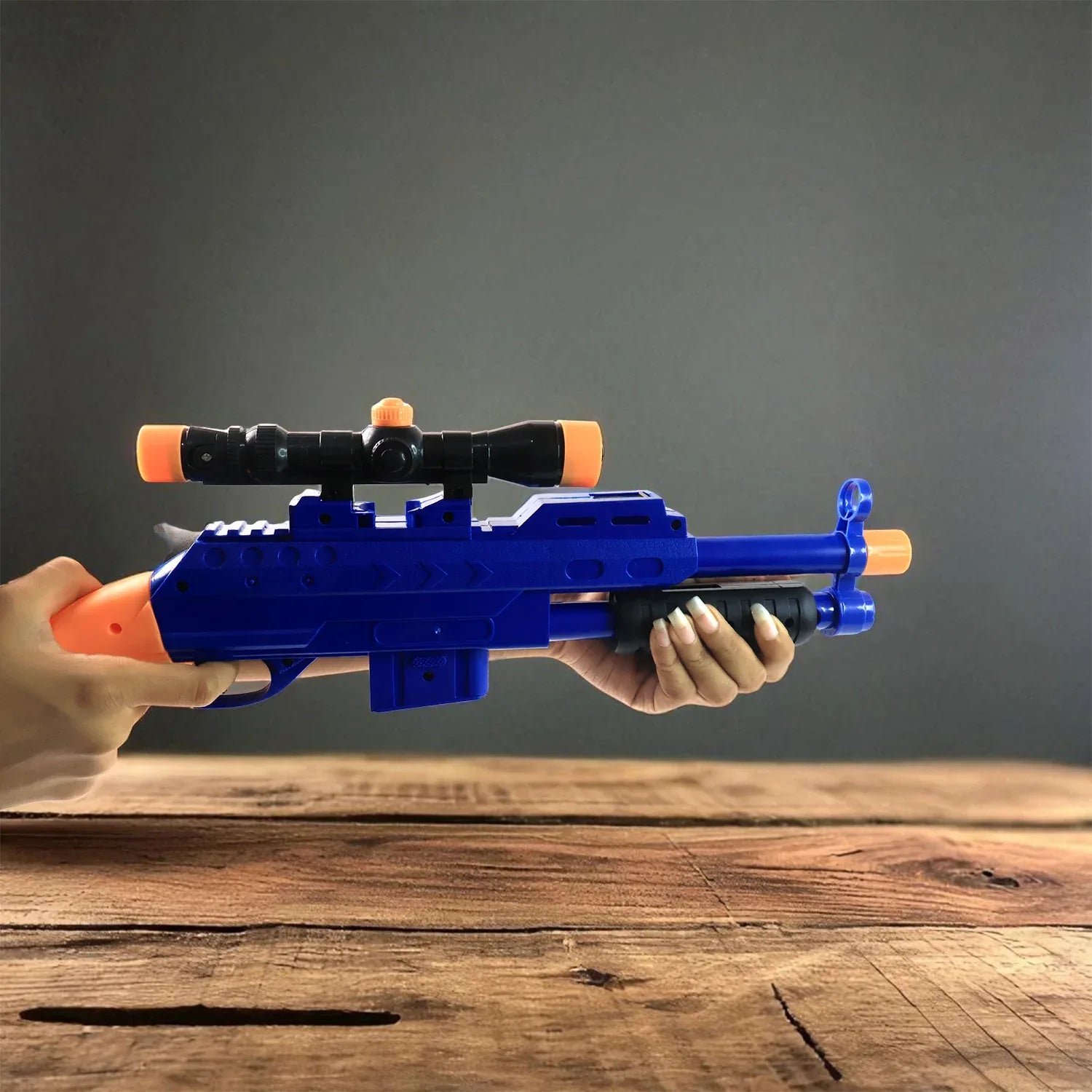 Shot Air Gun Toy With Scope And 8 Soft Foam Bullets Set - Zidbik