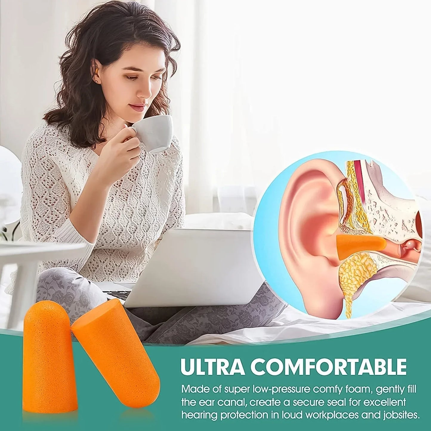 Reusable Noise Reduction Foam Ear Plugs (2 Pair Set) - Zidbik