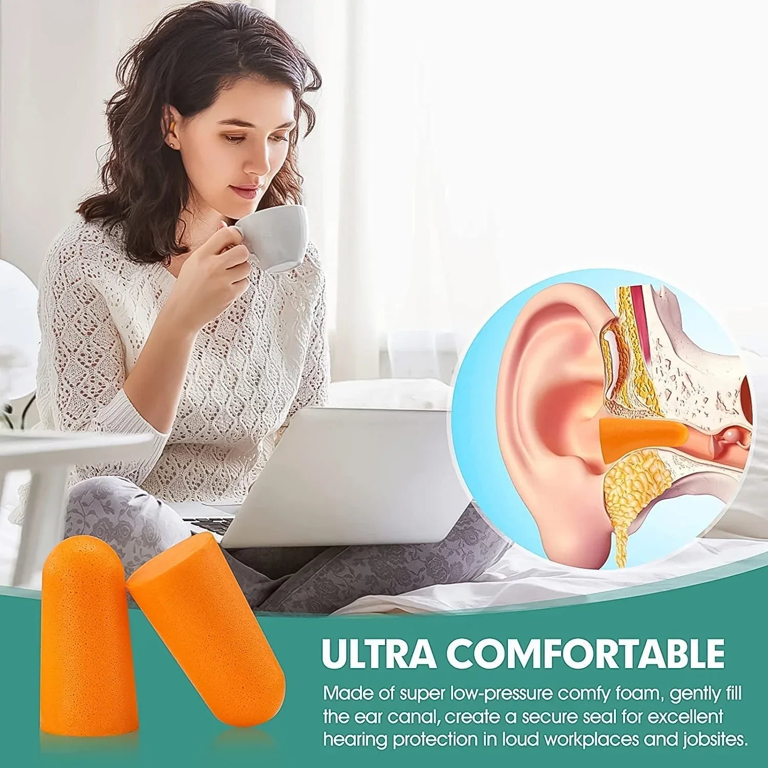 Reusable Noise Reduction Foam Ear Plugs (2 Pair Set) - Zidbik