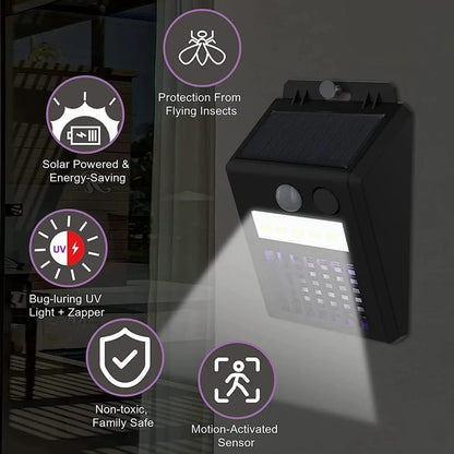 Bug Zapper Outdoor 2 In 1 Solar Mosquito Zapper Lamps (1 Pc) - Zidbik