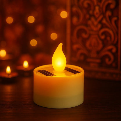 Solar Powered Led Flameless Candle Light (1 Pc) - Zidbik