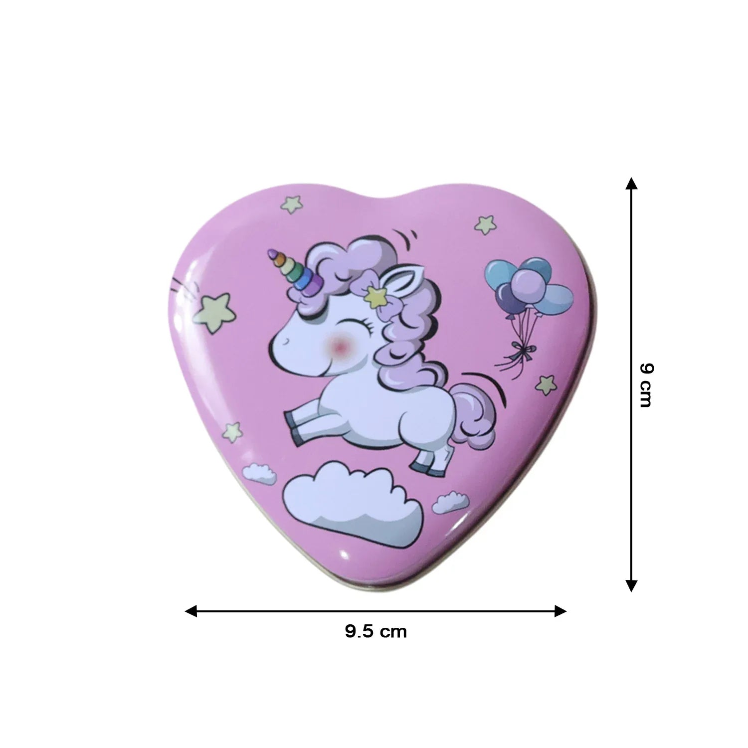 Heart Shaped Unicorn Printed Multipurpose Storage Box (1 Pc) - Zidbik