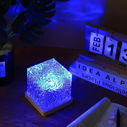 Dynamic Rotating Water Ripple Night Lamp With Remote - Zidbik