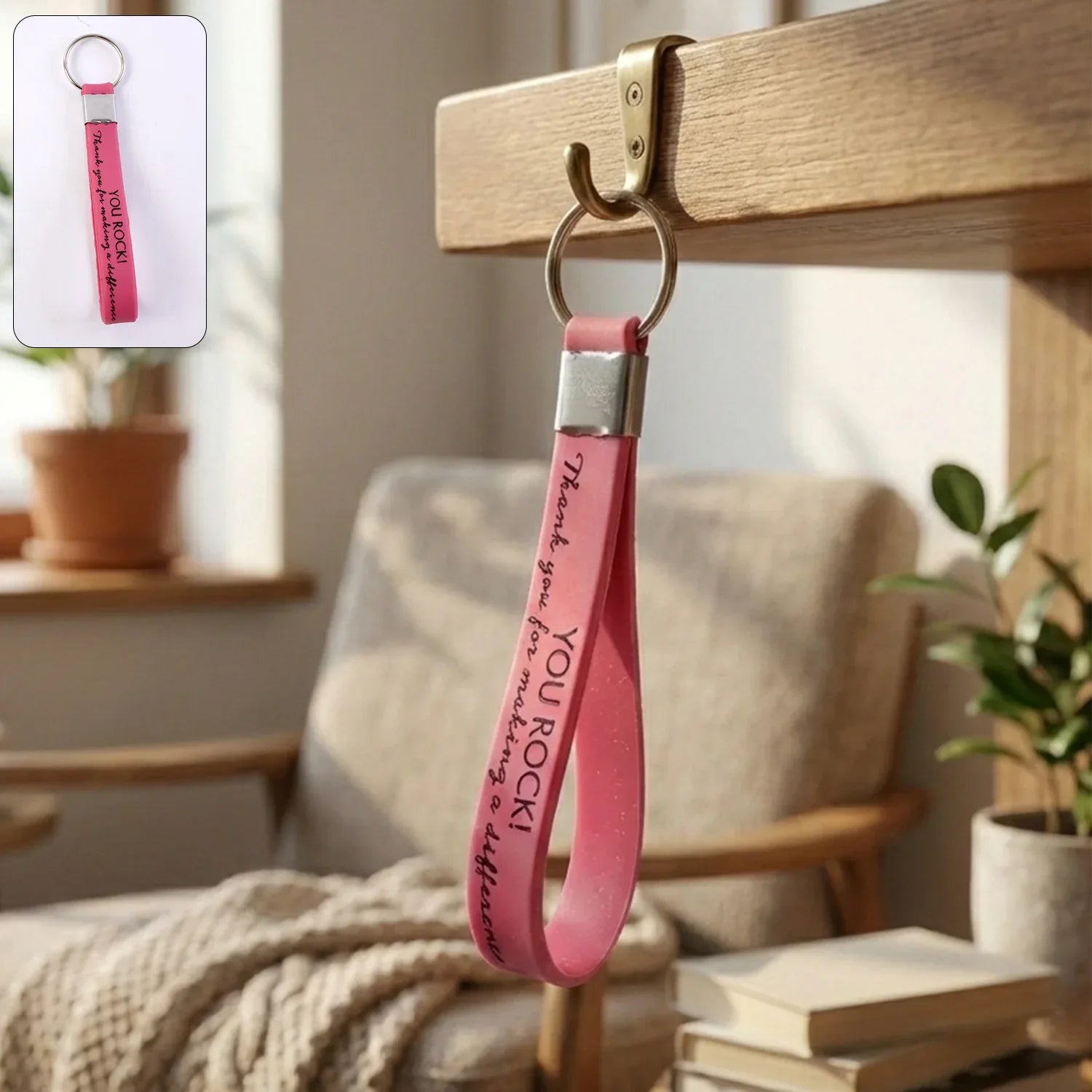 Motivational Silicone Wrist Strap Keychain (1 Pc Mix Color) - Zidbik