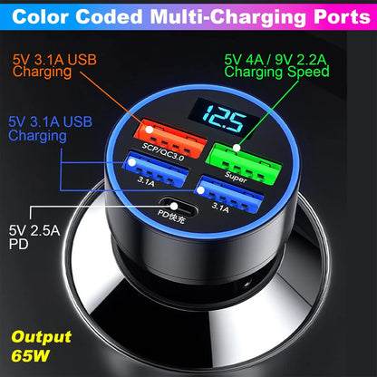 Multi-port Fast Car Charger For 12v24v Vehicles 4-usb Smart Adapter - Zidbik
