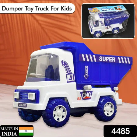 4485 Big Size Friction Powered Dumper Toy Truck For Kids. With Opening Container Feature. Strong Durable Plastic Material. Indoor Outdoor Play. Miniature Scaled Models Truck - Zidbik