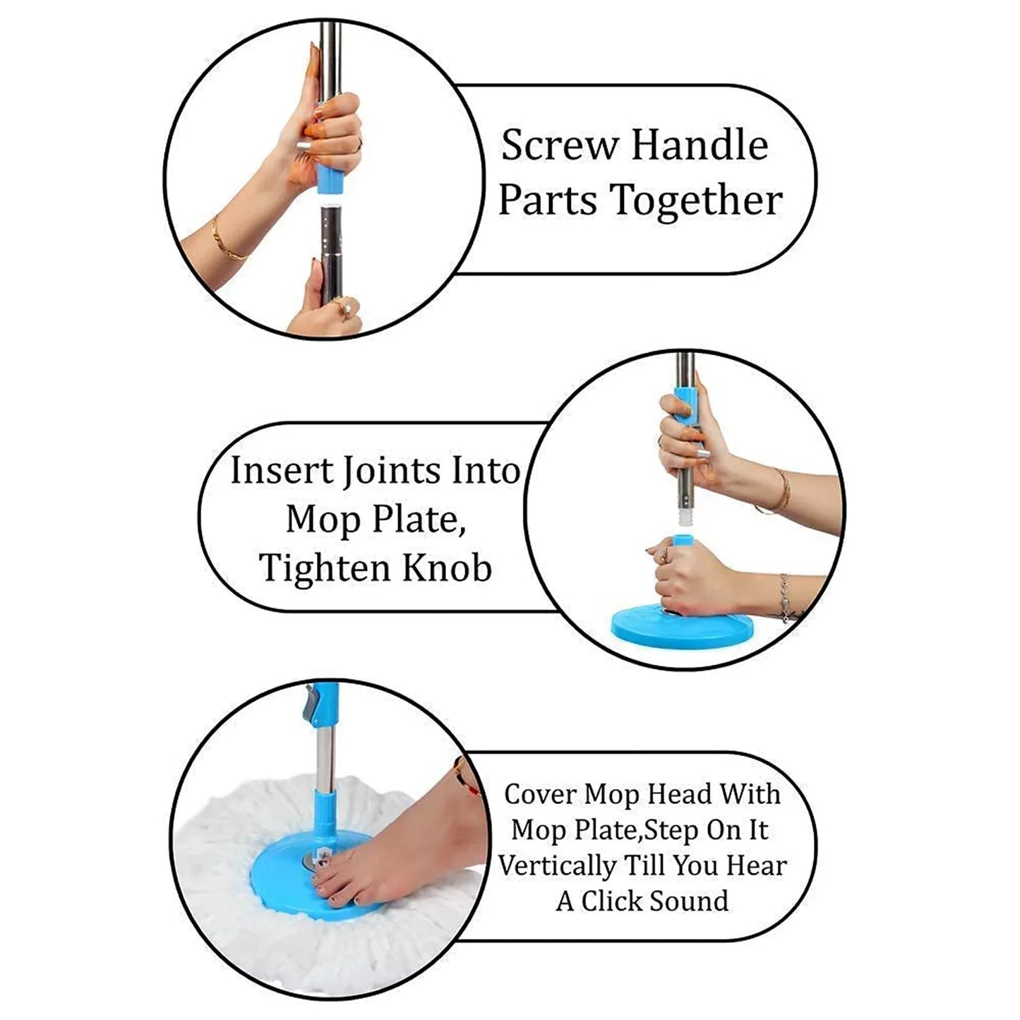 Apex Magic Spin Mop Cleaning Set With Dual Chamber Bucket Wheels - Zidbik