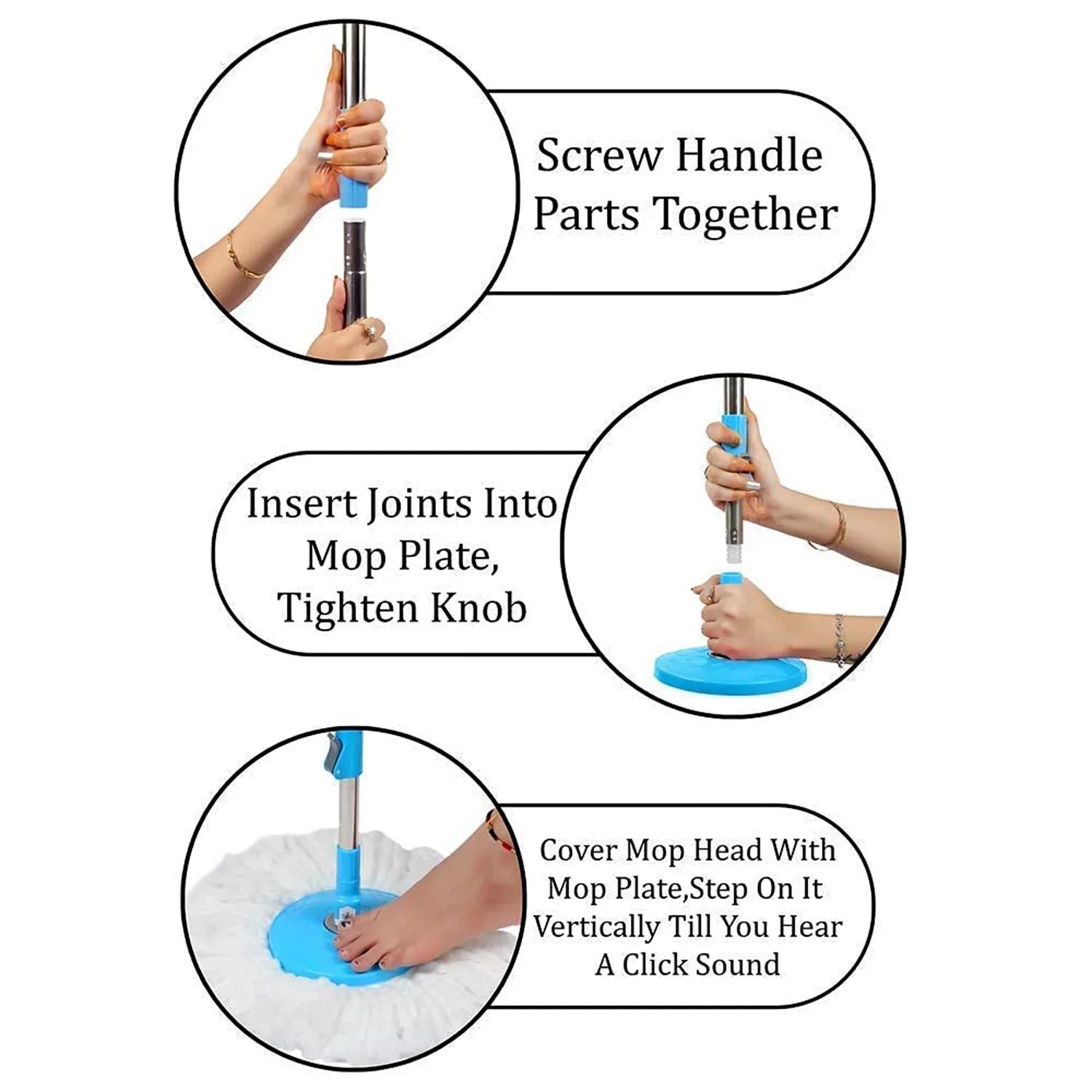 Apex Magic Spin Mop Cleaning Set With Dual Chamber Bucket Wheels - Zidbik