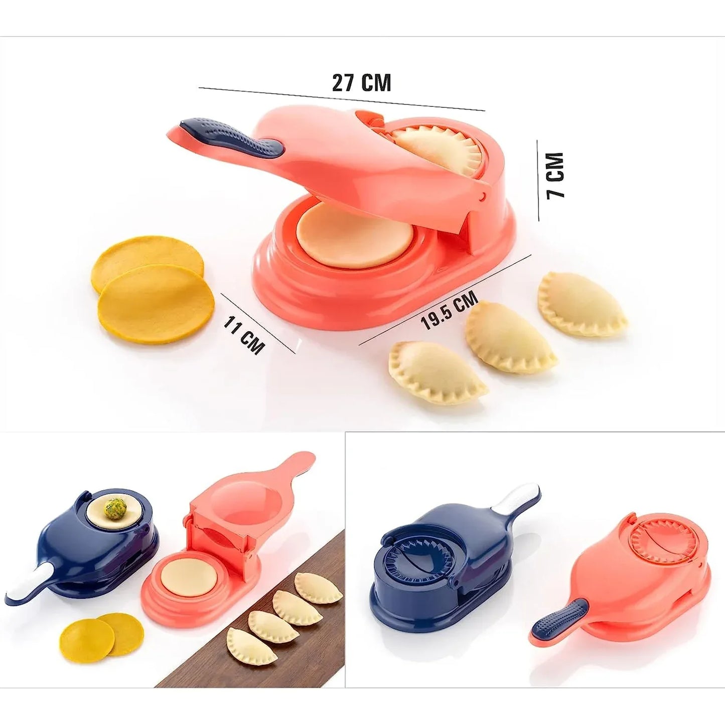 5302b Dumpling Skin Press Mould For Gujiya Ghughra Momos Making 2 In 1 Dumpling Maker Mould Machine Kitchen Dumpling - Zidbik