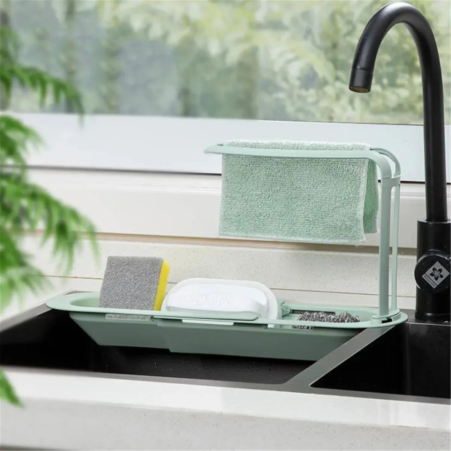 Plastic Telescopic Sink Storage Rack - Zidbik