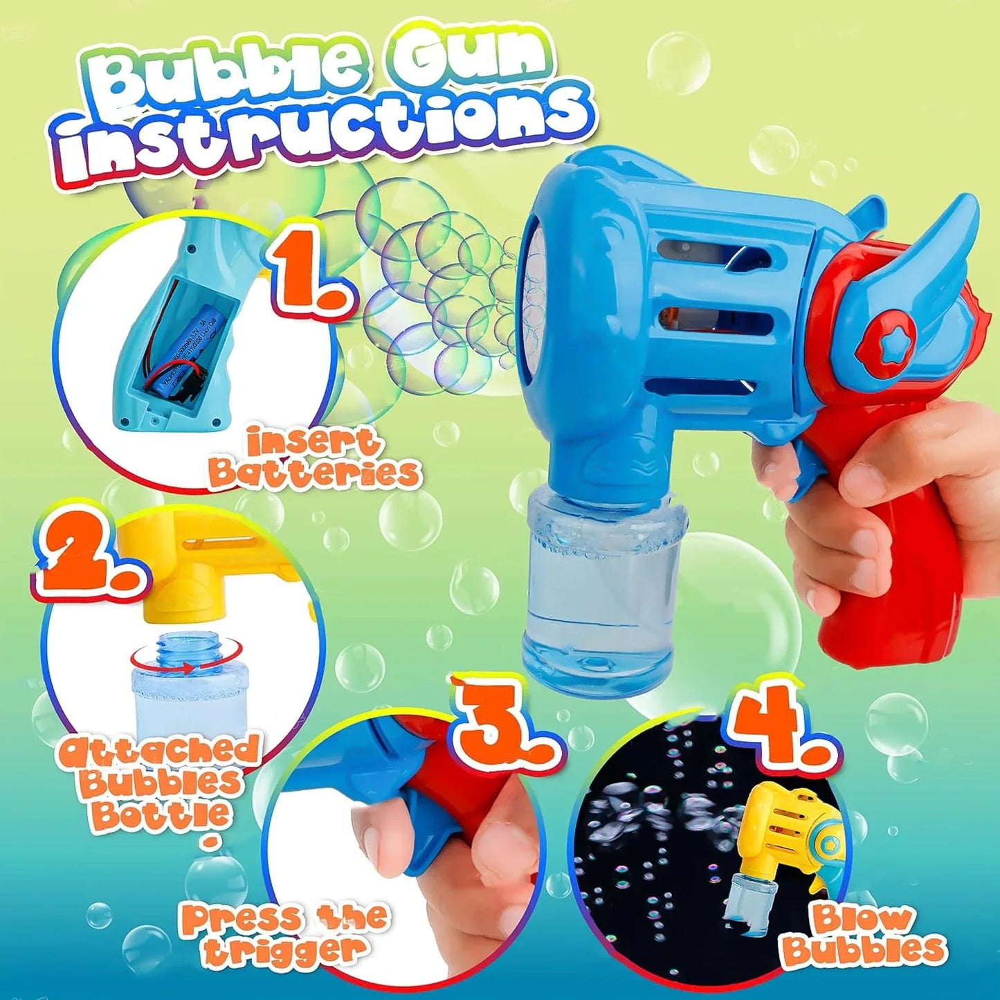 Rechargeable Bubble Gun Toy For Kids (1 Set) - Zidbik